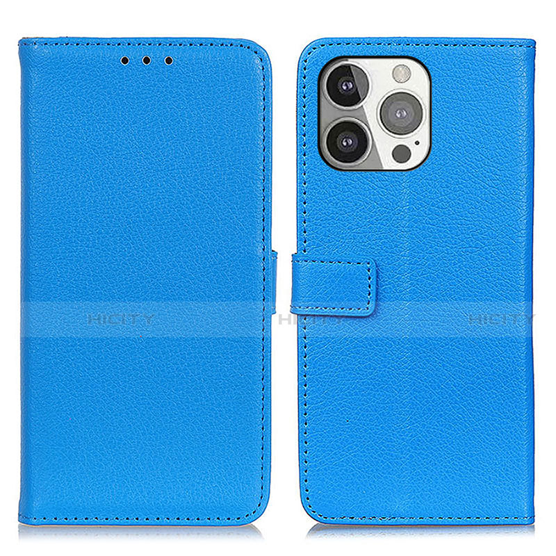 Custodia Portafoglio In Pelle Cover con Supporto T01 per Apple iPhone 15 Pro Blu