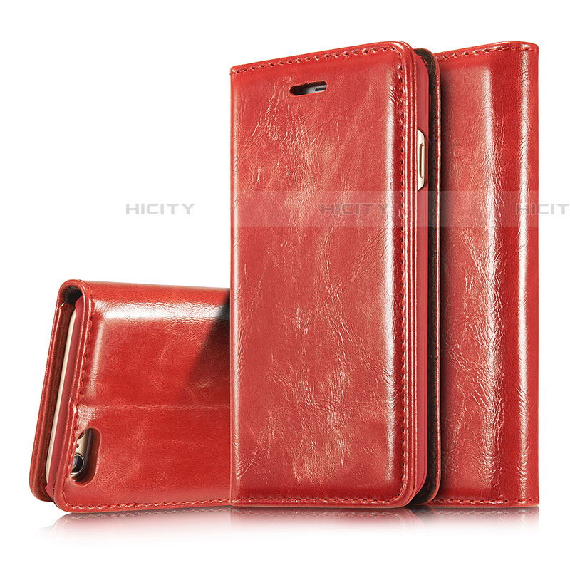 Custodia Portafoglio In Pelle Cover con Supporto T01 per Apple iPhone 6 Rosso