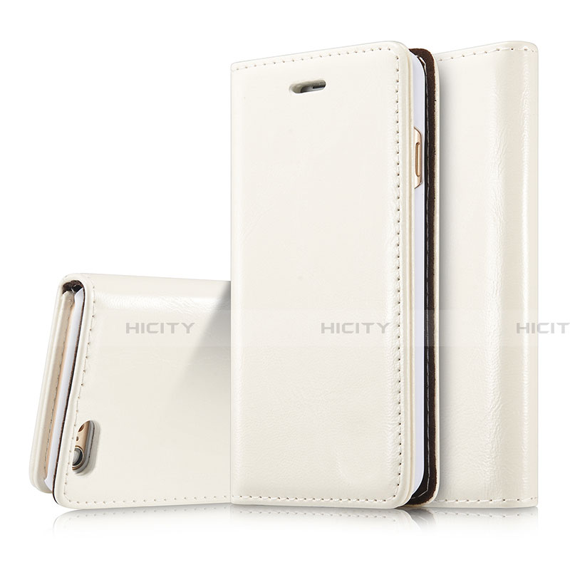 Custodia Portafoglio In Pelle Cover con Supporto T01 per Apple iPhone 6S Bianco