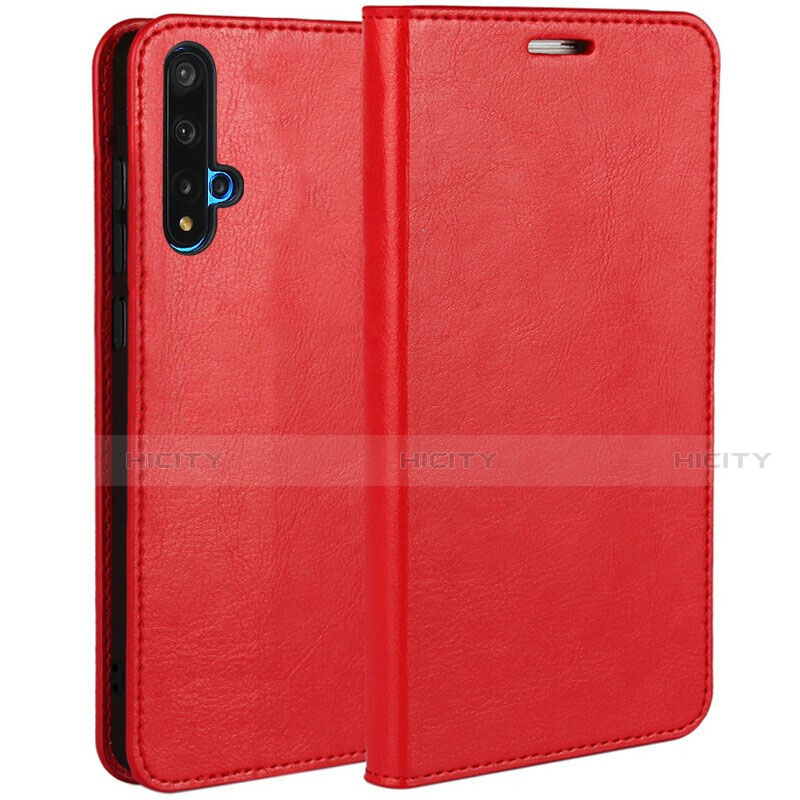 Custodia Portafoglio In Pelle Cover con Supporto T01 per Huawei Honor 20S Rosso