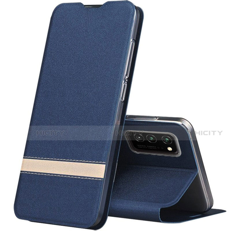 Custodia Portafoglio In Pelle Cover con Supporto T01 per Huawei Honor V30 5G Blu