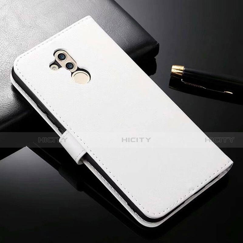 Custodia Portafoglio In Pelle Cover con Supporto T01 per Huawei Mate 20 Lite Bianco