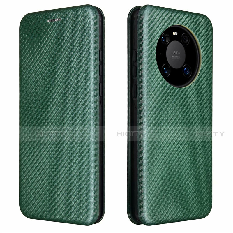 Custodia Portafoglio In Pelle Cover con Supporto T01 per Huawei Mate 40 Verde