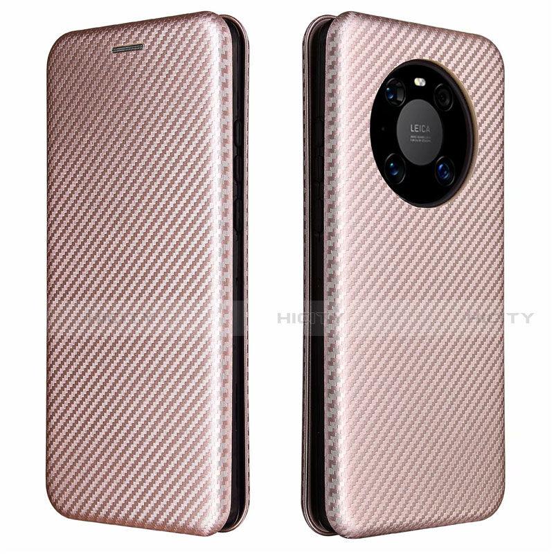 Custodia Portafoglio In Pelle Cover con Supporto T01 per Huawei Mate 40E Pro 4G Oro Rosa