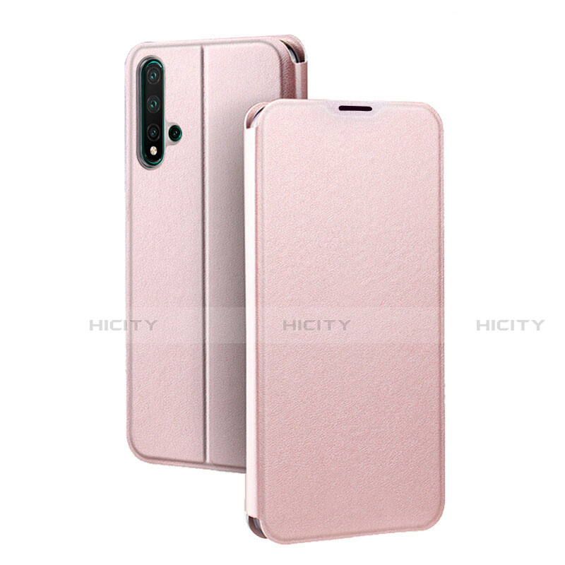 Custodia Portafoglio In Pelle Cover con Supporto T01 per Huawei Nova 5 Oro Rosa