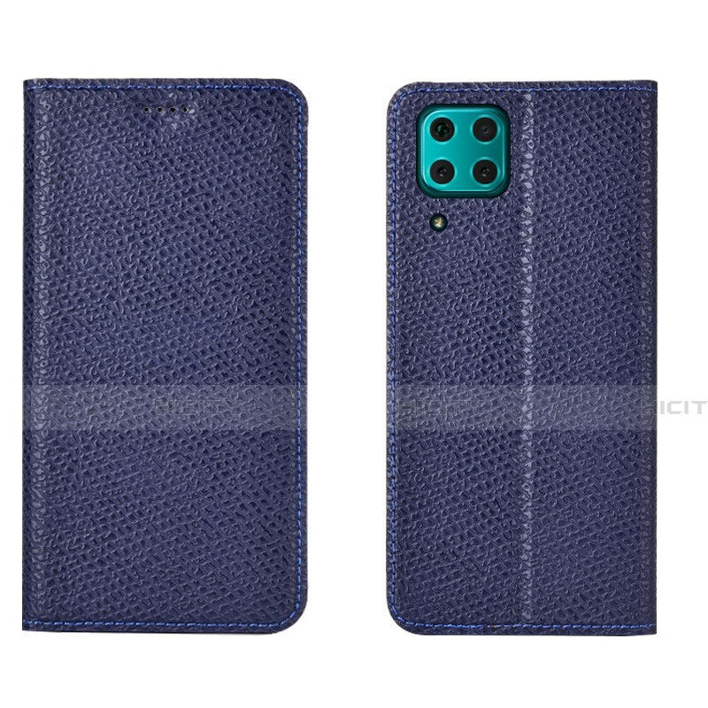 Custodia Portafoglio In Pelle Cover con Supporto T01 per Huawei Nova 6 SE Blu