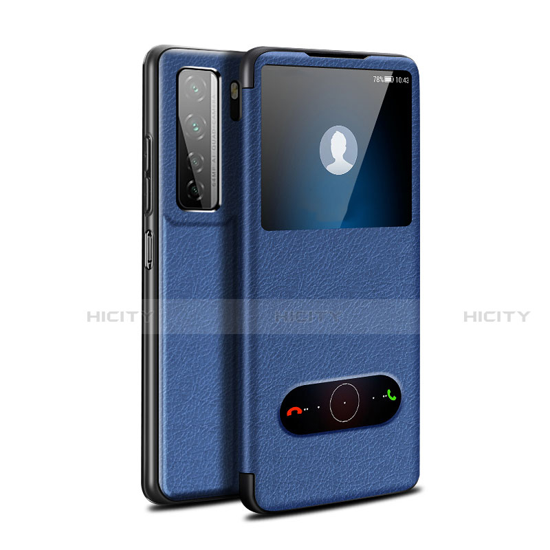 Custodia Portafoglio In Pelle Cover con Supporto T01 per Huawei Nova 7 SE 5G Blu