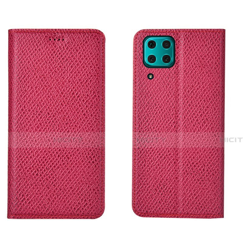 Custodia Portafoglio In Pelle Cover con Supporto T01 per Huawei Nova 7i Rosa Caldo