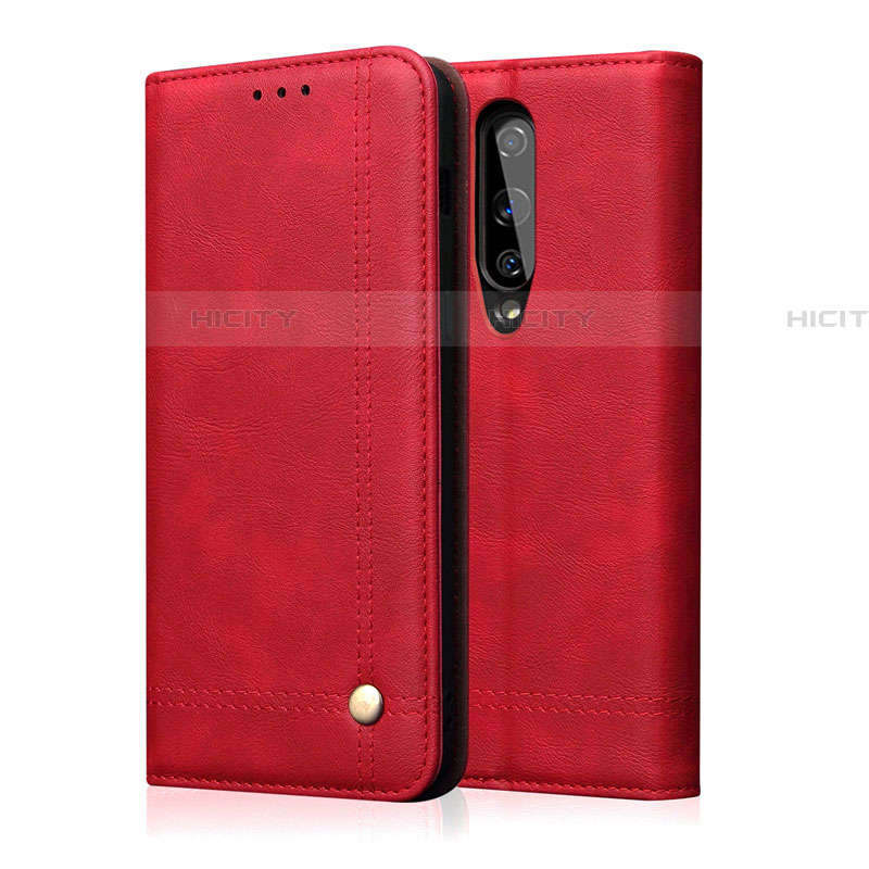 Custodia Portafoglio In Pelle Cover con Supporto T01 per OnePlus 8 Rosso