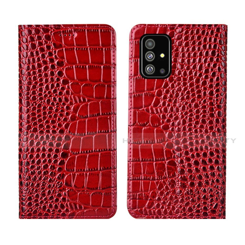 Custodia Portafoglio In Pelle Cover con Supporto T01 per Samsung Galaxy A51 5G Rosso