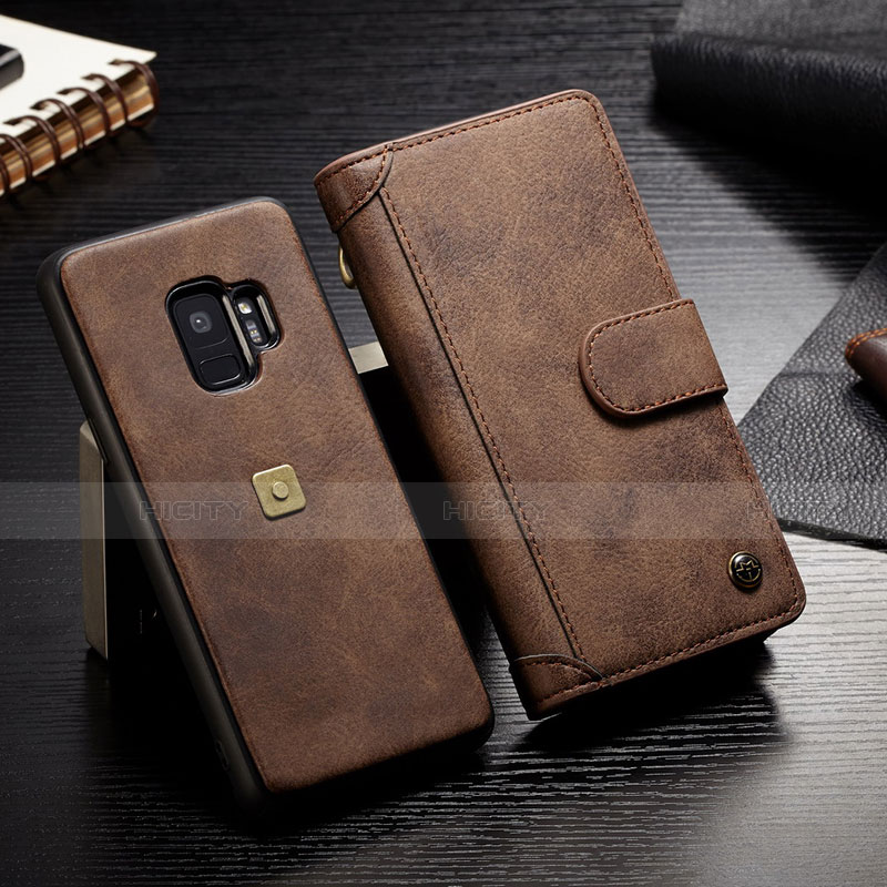 Custodia Portafoglio In Pelle Cover con Supporto T01 per Samsung Galaxy S9