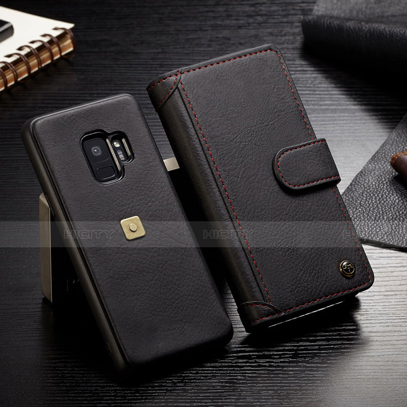 Custodia Portafoglio In Pelle Cover con Supporto T01 per Samsung Galaxy S9