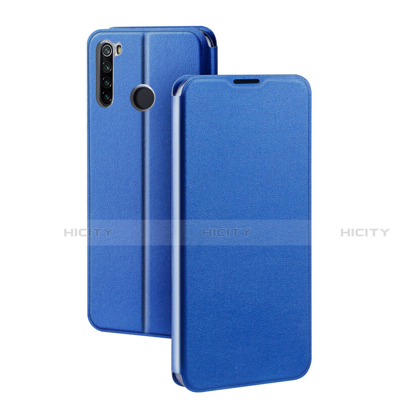 Custodia Portafoglio In Pelle Cover con Supporto T01 per Xiaomi Redmi Note 8 Blu