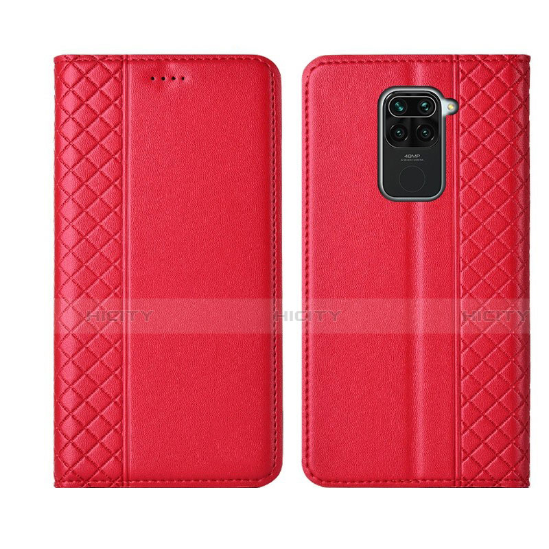 Custodia Portafoglio In Pelle Cover con Supporto T01 per Xiaomi Redmi Note 9 Rosso