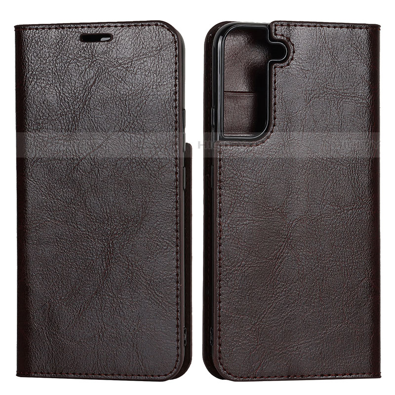 Custodia Portafoglio In Pelle Cover con Supporto T01D per Samsung Galaxy S21 Plus 5G Marrone