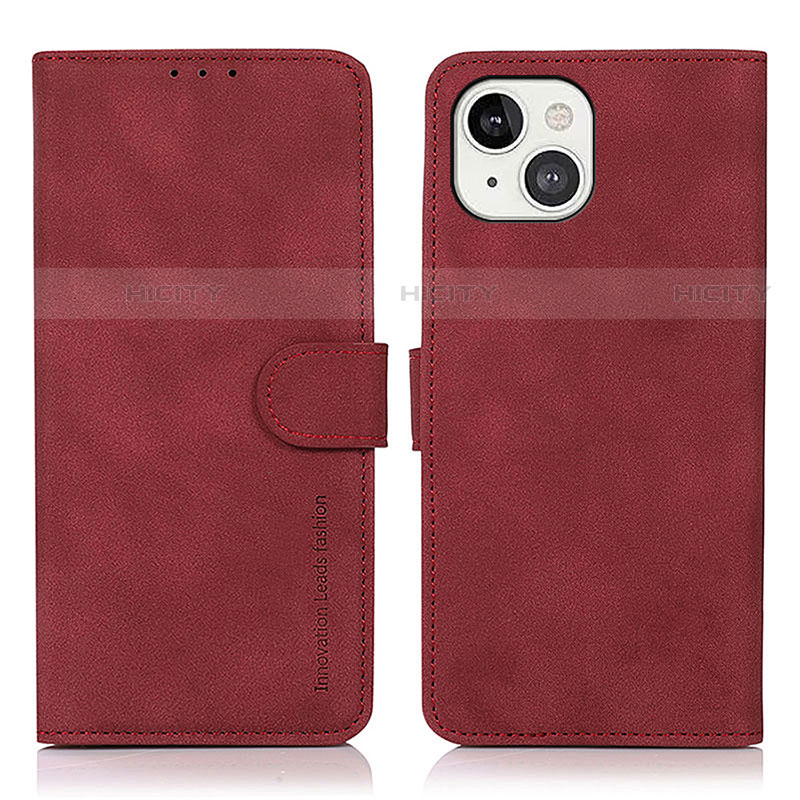 Custodia Portafoglio In Pelle Cover con Supporto T02 per Apple iPhone 13 Mini Rosso