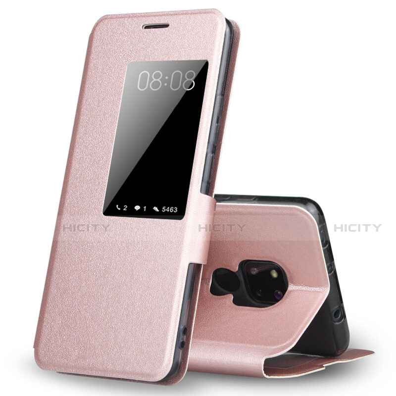 Custodia Portafoglio In Pelle Cover con Supporto T02 per Huawei Mate 20 X 5G Oro Rosa