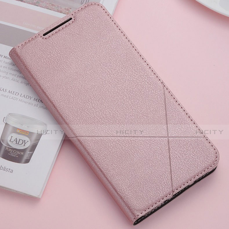 Custodia Portafoglio In Pelle Cover con Supporto T02 per Huawei Nova 5 Oro Rosa