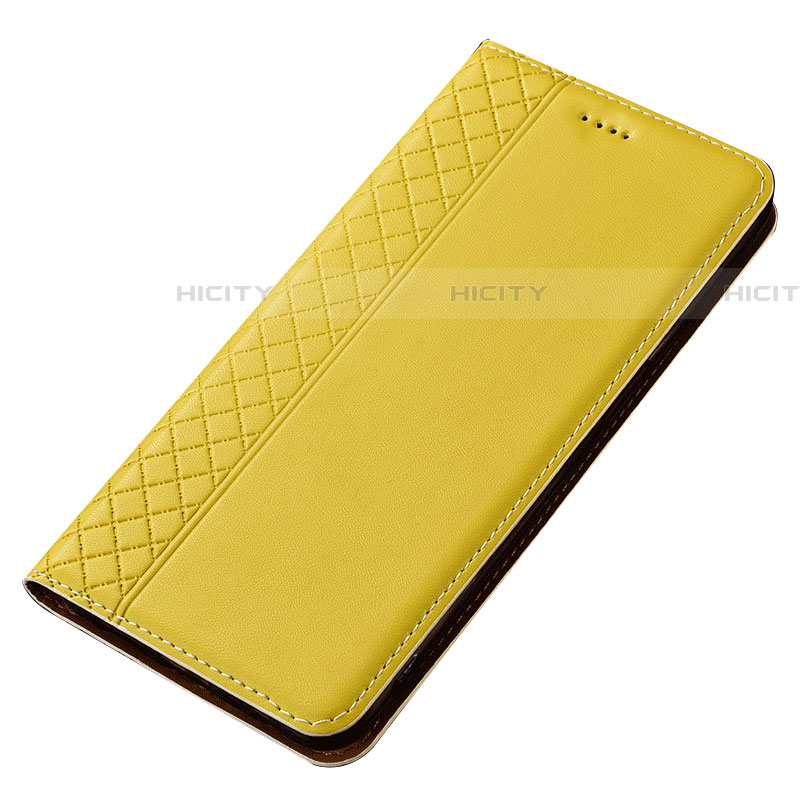 Custodia Portafoglio In Pelle Cover con Supporto T02 per Samsung Galaxy A80 Giallo