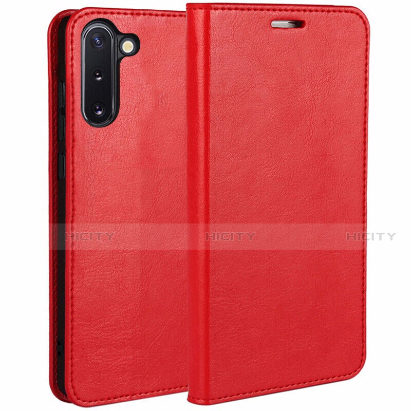 Custodia Portafoglio In Pelle Cover con Supporto T02 per Samsung Galaxy Note 10 5G Rosso