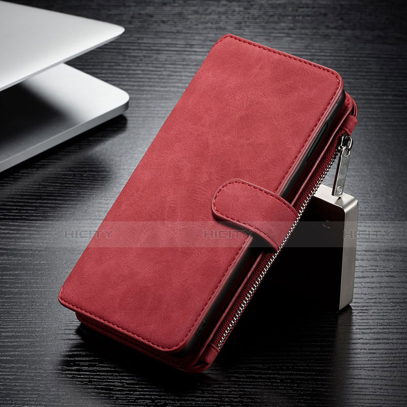 Custodia Portafoglio In Pelle Cover con Supporto T02 per Samsung Galaxy S10e Rosso