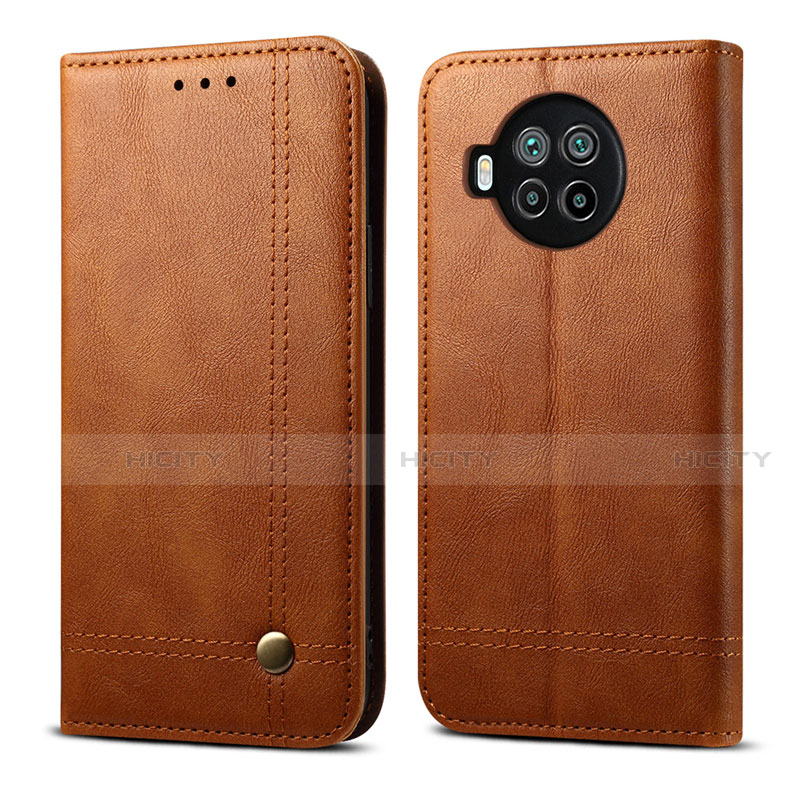 Custodia Portafoglio In Pelle Cover con Supporto T02 per Xiaomi Mi 10i 5G Marrone Chiaro