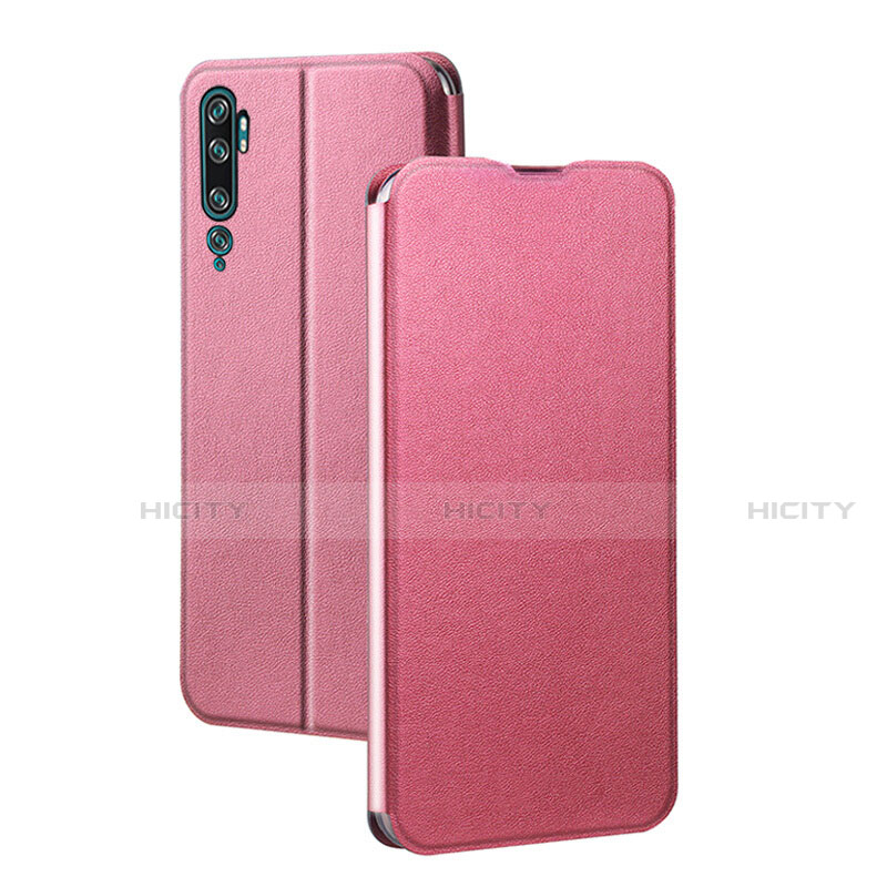 Custodia Portafoglio In Pelle Cover con Supporto T02 per Xiaomi Mi Note 10 Pro Rosa