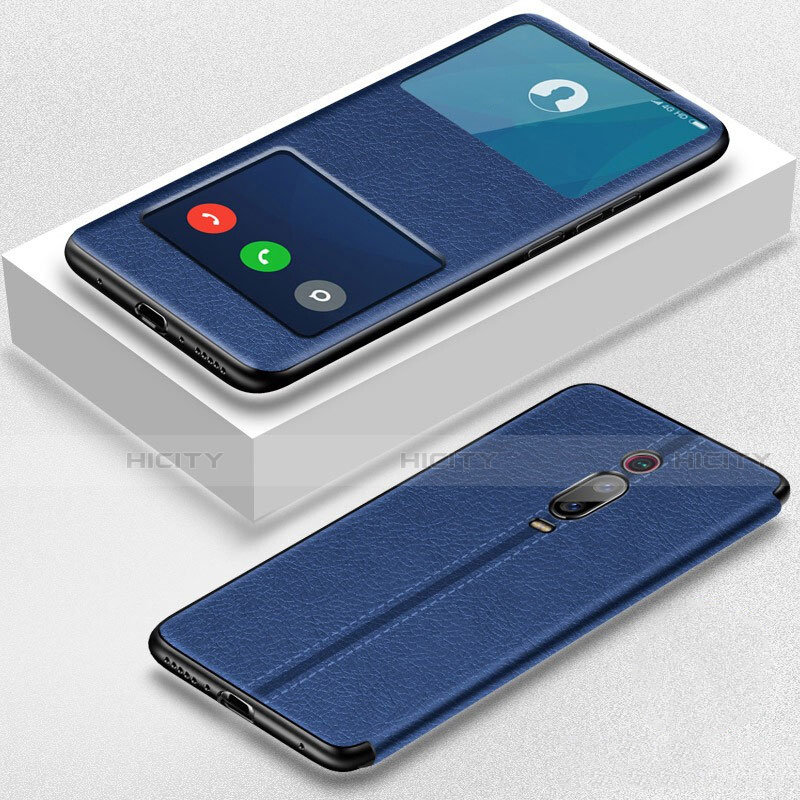 Custodia Portafoglio In Pelle Cover con Supporto T02 per Xiaomi Redmi K20 Blu