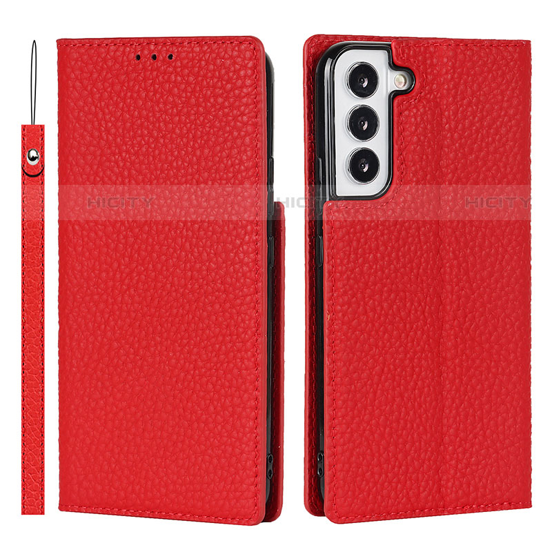 Custodia Portafoglio In Pelle Cover con Supporto T02D per Samsung Galaxy S22 Plus 5G Rosso