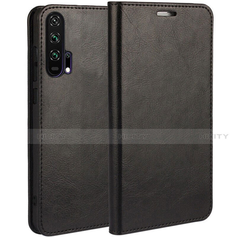 Custodia Portafoglio In Pelle Cover con Supporto T03 per Huawei Honor 20 Pro Nero