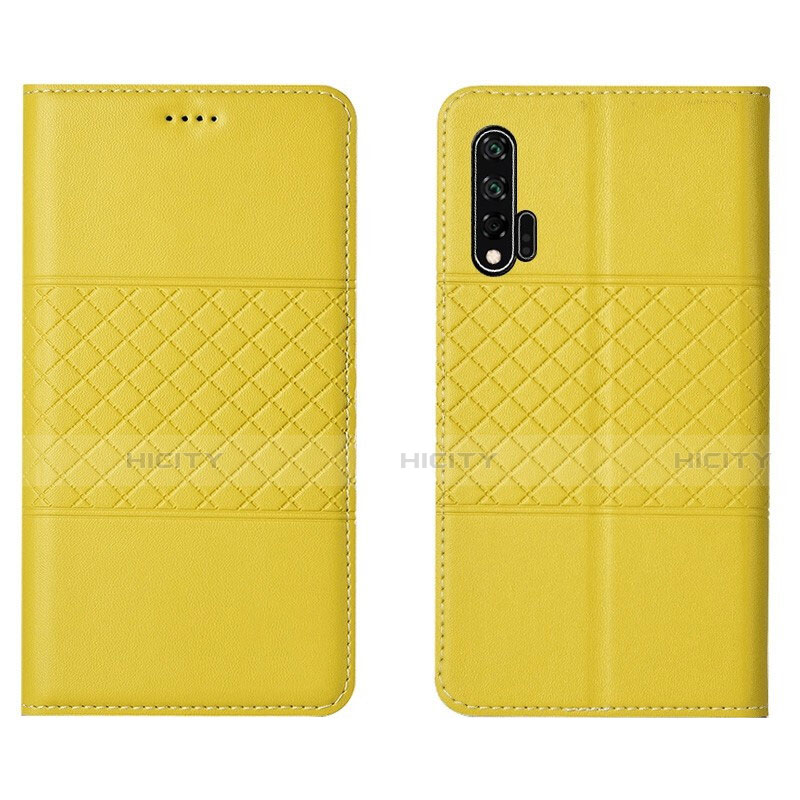 Custodia Portafoglio In Pelle Cover con Supporto T03 per Huawei Nova 6 5G Giallo