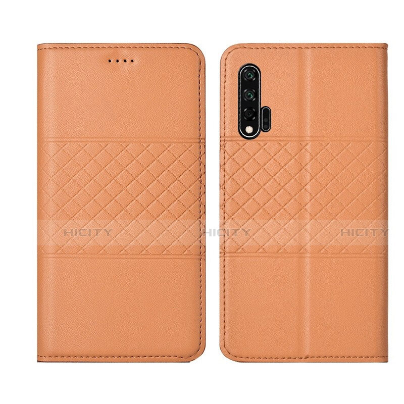 Custodia Portafoglio In Pelle Cover con Supporto T03 per Huawei Nova 6 Arancione