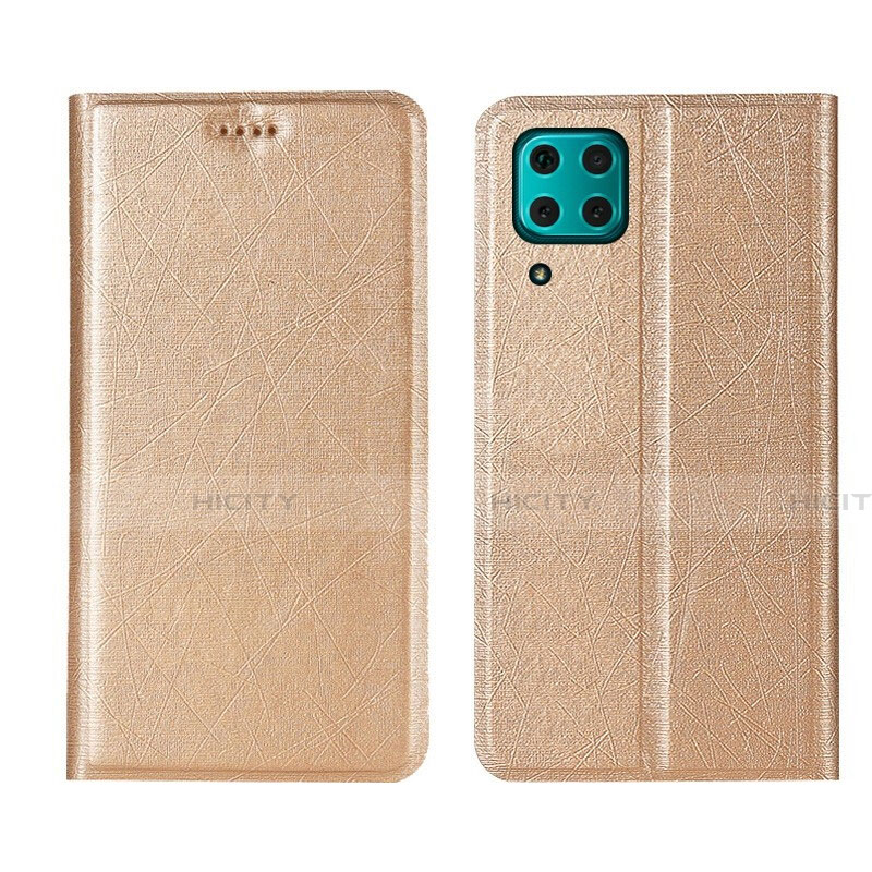 Custodia Portafoglio In Pelle Cover con Supporto T03 per Huawei Nova 7i Oro