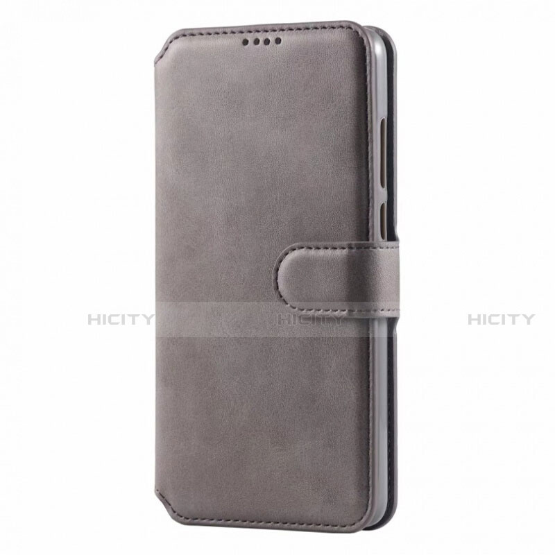 Custodia Portafoglio In Pelle Cover con Supporto T03 per Huawei P30 Lite XL Grigio