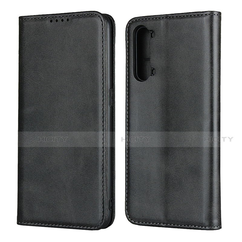 Custodia Portafoglio In Pelle Cover con Supporto T03 per Oppo A91 Nero