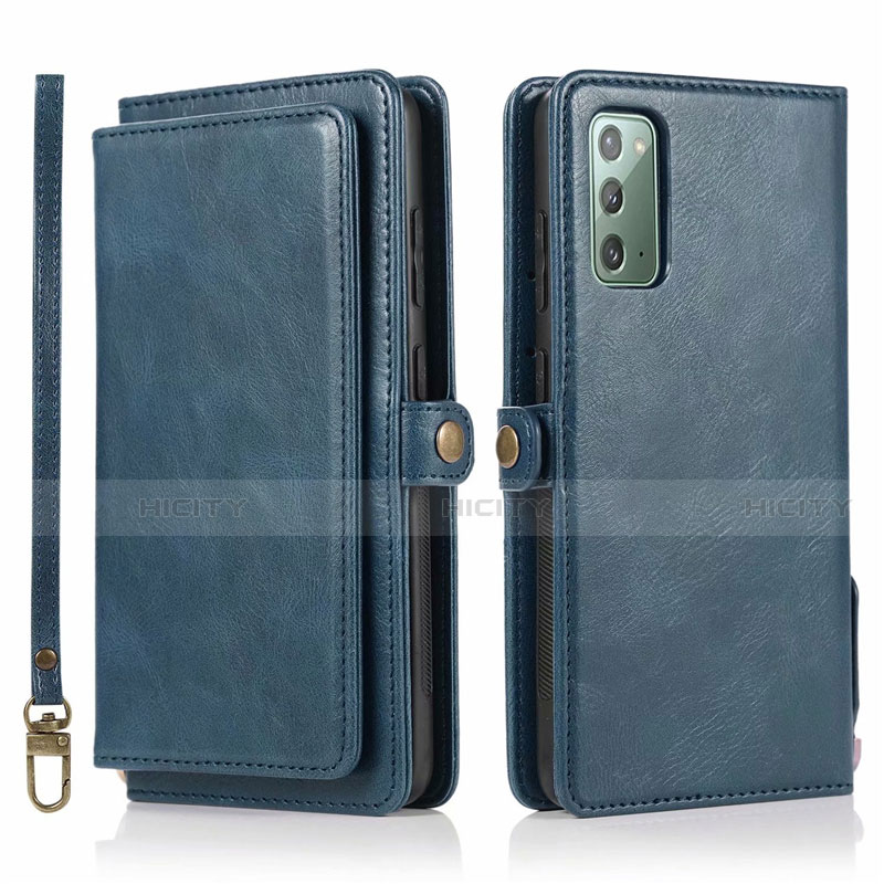 Custodia Portafoglio In Pelle Cover con Supporto T03 per Samsung Galaxy Note 20 5G Blu