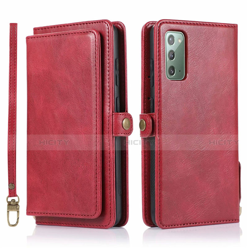 Custodia Portafoglio In Pelle Cover con Supporto T03 per Samsung Galaxy Note 20 5G Rosso