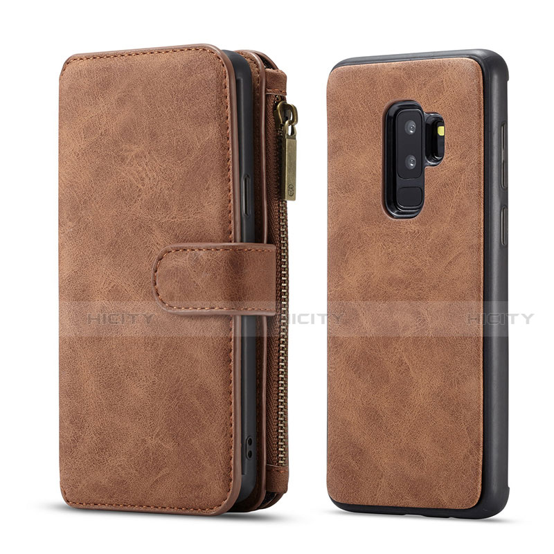 Custodia Portafoglio In Pelle Cover con Supporto T03 per Samsung Galaxy S9 Plus Marrone