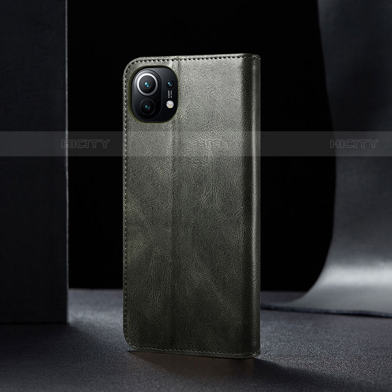 Custodia Portafoglio In Pelle Cover con Supporto T03 per Xiaomi Mi 11 5G Verde