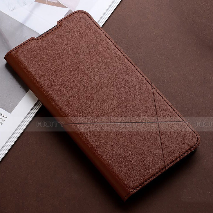 Custodia Portafoglio In Pelle Cover con Supporto T03 per Xiaomi Redmi Note 8 (2021) Marrone