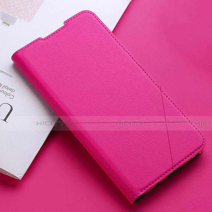 Custodia Portafoglio In Pelle Cover con Supporto T03 per Xiaomi Redmi Note 8 Rosa Caldo