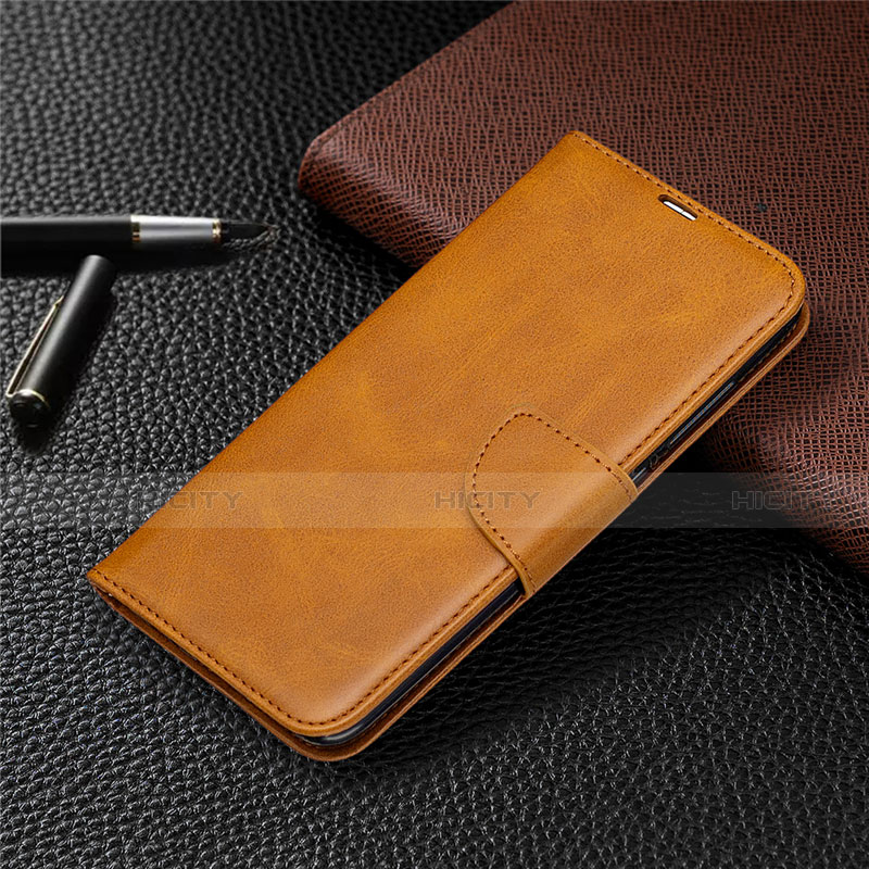 Custodia Portafoglio In Pelle Cover con Supporto T03 per Xiaomi Redmi Note 9 Arancione