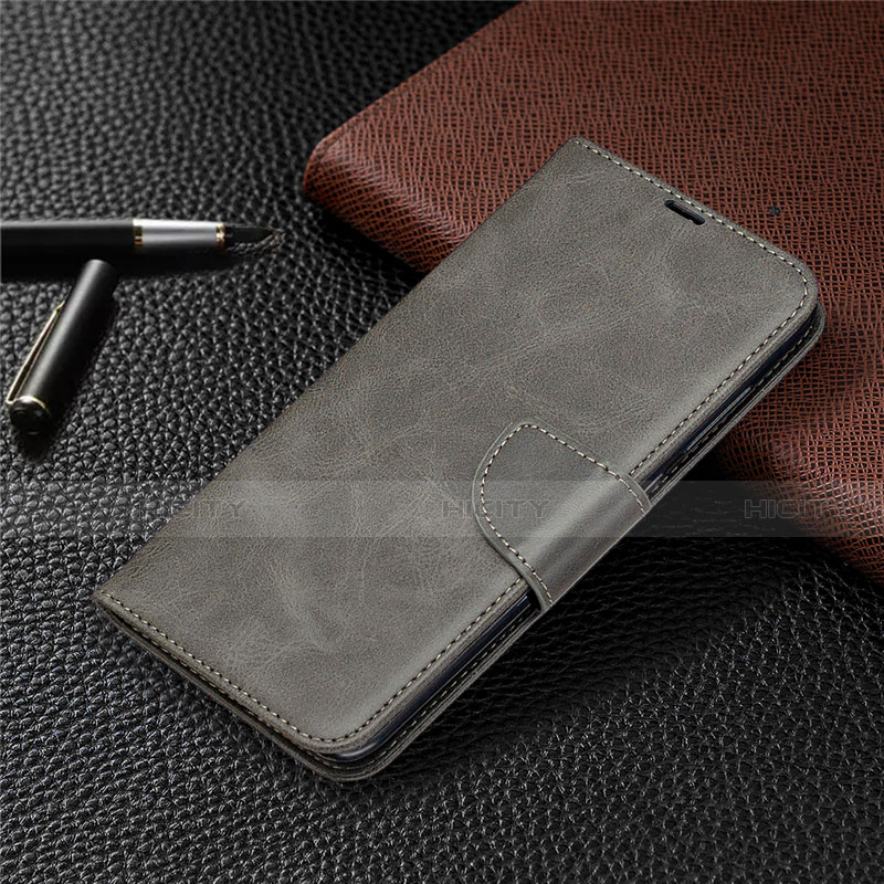 Custodia Portafoglio In Pelle Cover con Supporto T03 per Xiaomi Redmi Note 9 Grigio