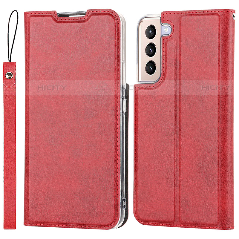 Custodia Portafoglio In Pelle Cover con Supporto T03D per Samsung Galaxy S21 Plus 5G Rosso