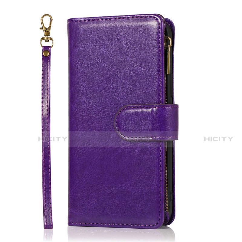 Custodia Portafoglio In Pelle Cover con Supporto T04 per Apple iPhone 12 Pro Max Viola