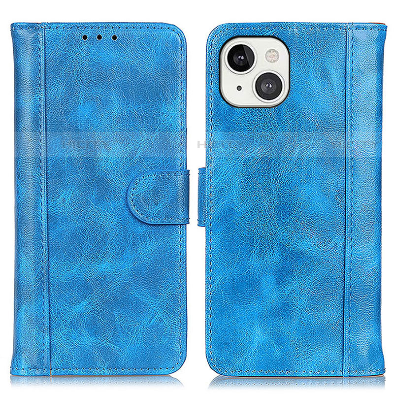 Custodia Portafoglio In Pelle Cover con Supporto T04 per Apple iPhone 13 Blu