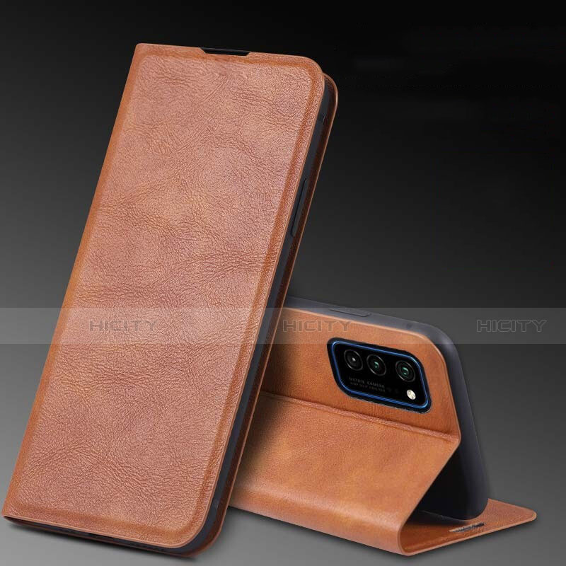 Custodia Portafoglio In Pelle Cover con Supporto T04 per Huawei Honor V30 5G Arancione