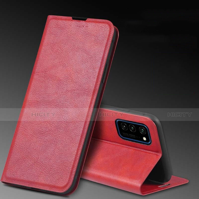 Custodia Portafoglio In Pelle Cover con Supporto T04 per Huawei Honor V30 Pro 5G Rosso