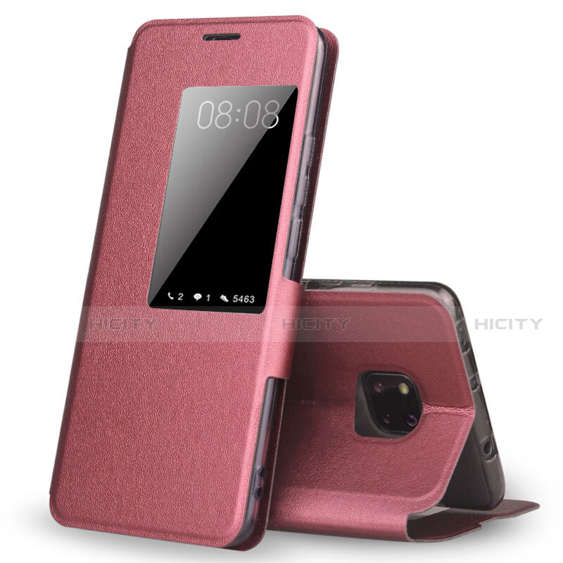 Custodia Portafoglio In Pelle Cover con Supporto T04 per Huawei Mate 20 Pro Rosa