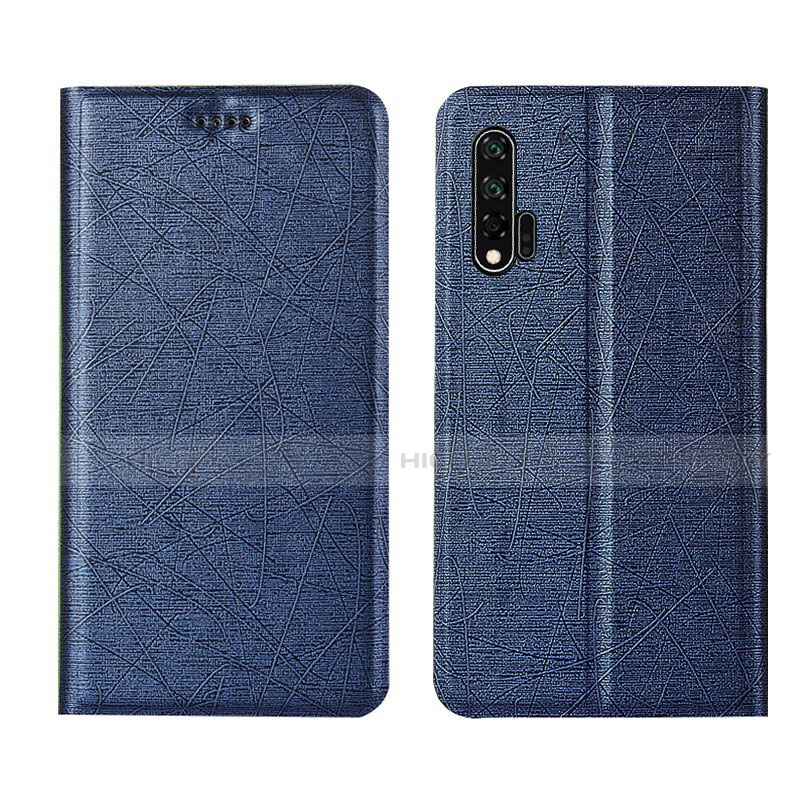 Custodia Portafoglio In Pelle Cover con Supporto T04 per Huawei Nova 6 Blu